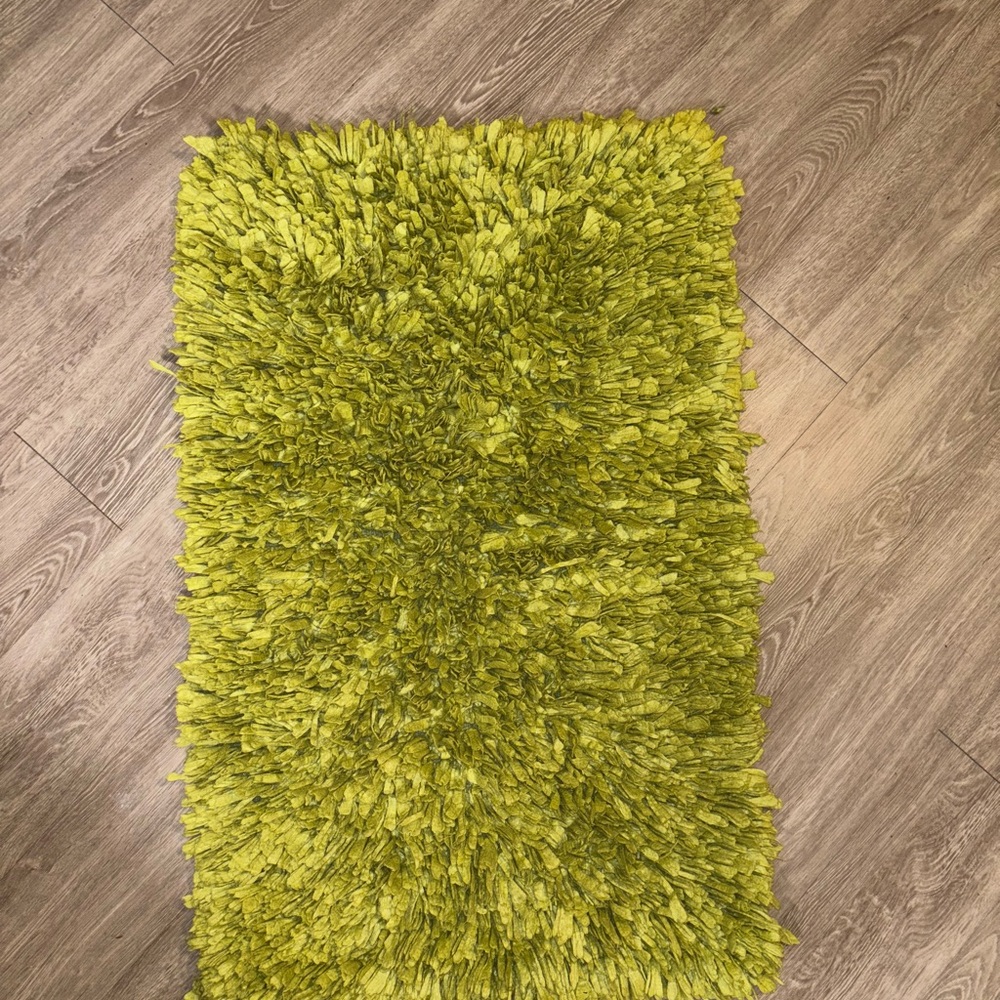 Vibrant Green Shag Rug